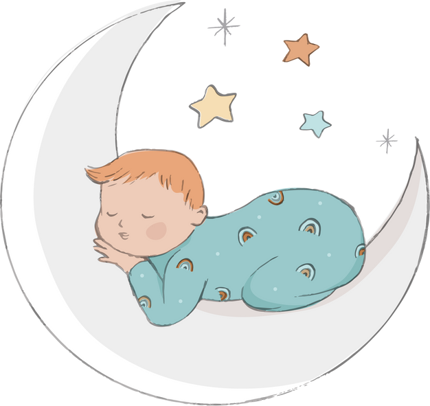 Cute Baby Sleeping on the Moon